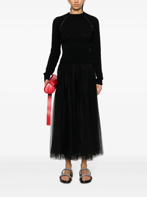 raglan-sleeves trimmed jumper